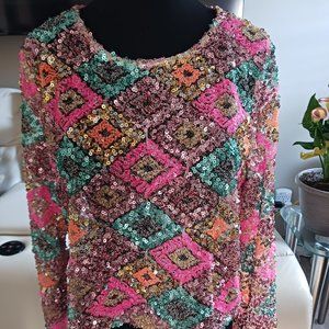 SEQUIN LONG SLEEVE TOP